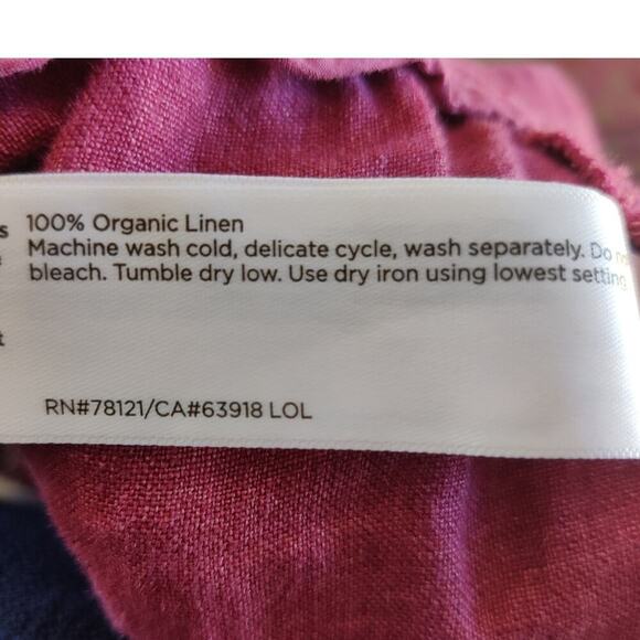 Eileen Fisher Organic Linen Drawstring Mid-Thigh  Shorts In Berry XL Pockets - Picture 5 of 10